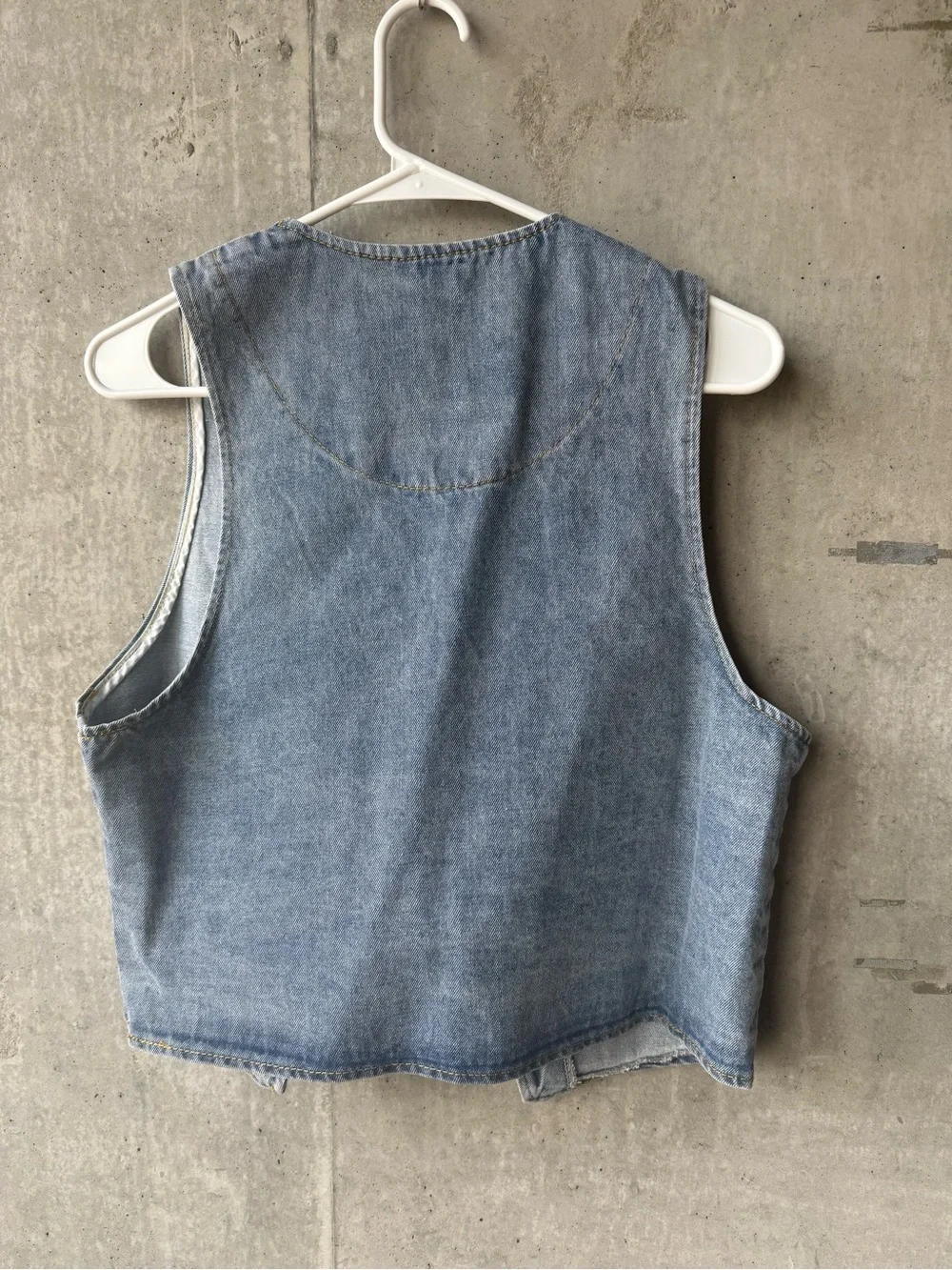 Denim Tie-Front Top - Picture 3 of 4